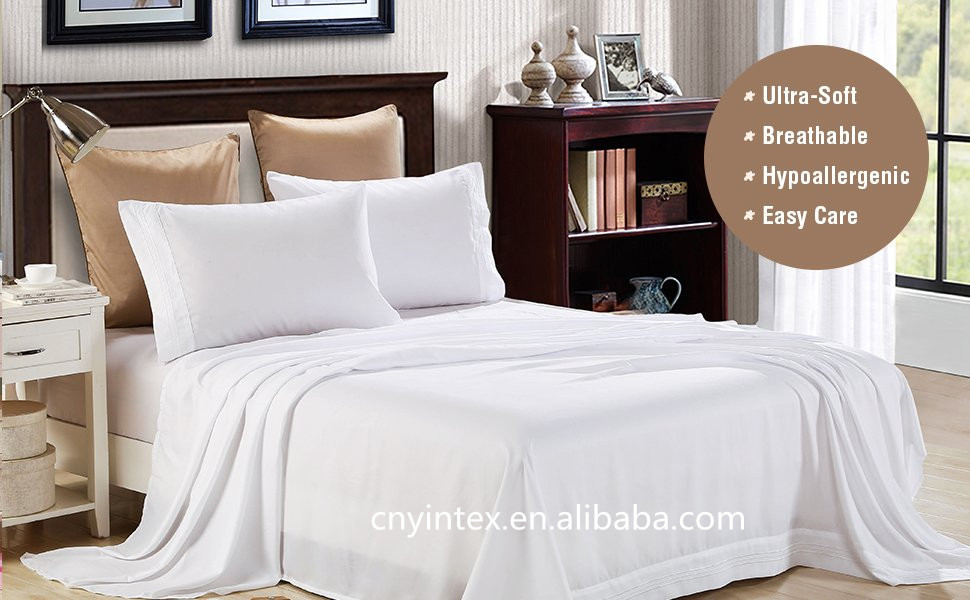 Bamboo Bed Sheet Set - Hypoallergenic Bedding Blend From Natural Bamboo Fiber - Resists Wrinkles 4 Piece Fitted Sheet
