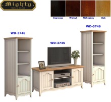 Wooden TV And Media furniture White Entertainment Center