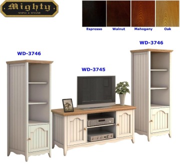 Wooden TV And Media furniture White Entertainment Center