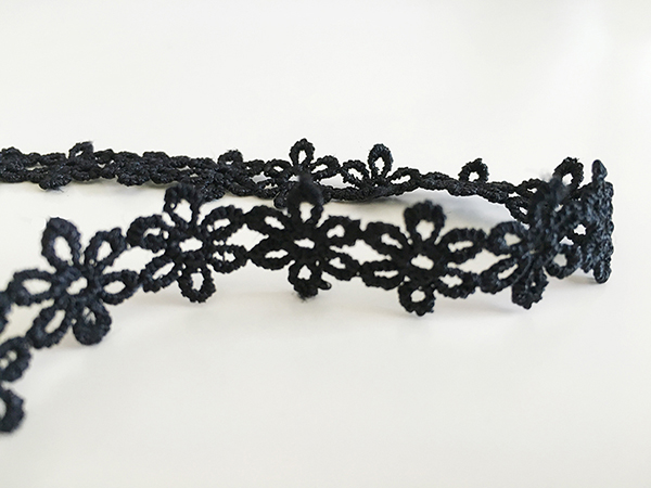 Black Hollow Flower Lace Choker