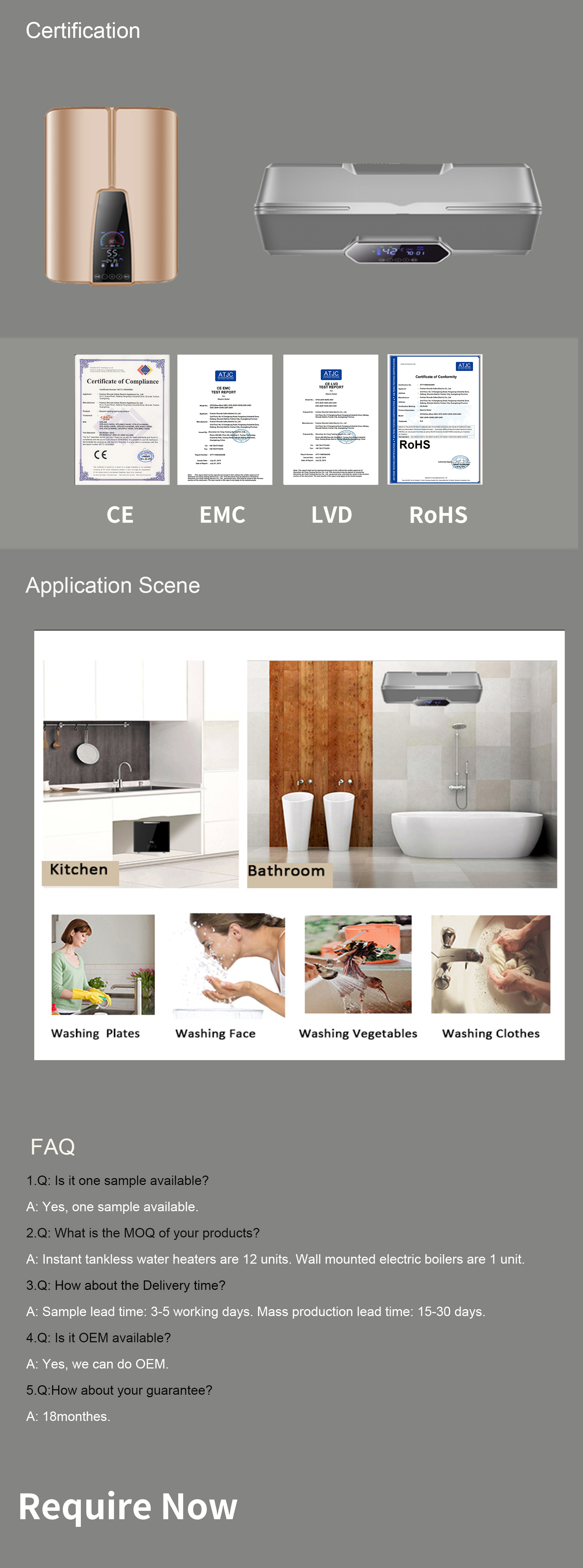 5.5KW-CWH-S6-4 Vrf Bathroom Using instant Electric Klimaanlage Hot Shower Water Heater for Air Conditioning Inverter