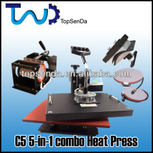 5 in 1 t-shirt,mug,cap Heat Press Machine with to door shipping