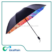 3 fold travel three foldable beautiful umbrella full print