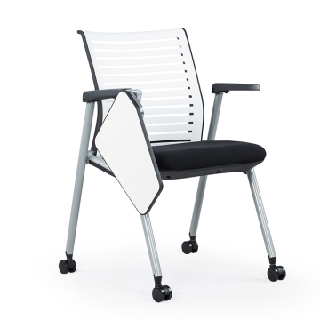 Hot Sale Movable Mesh Back Staff Training Room Chair With Writing Table Pad