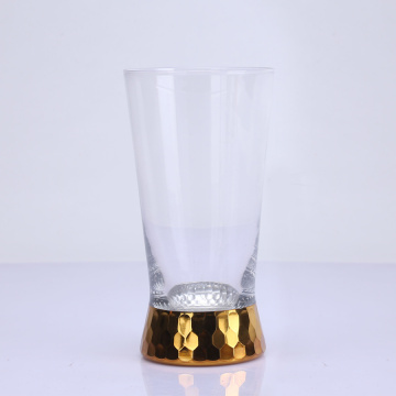 ゴールドカラー電気メッキ飲料ガラス