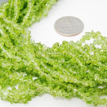 4-6mm Peridot Chips Loose Beads Strand 34-36 Inch