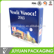 Christmas large tin container, large tin storage box oem order welcome