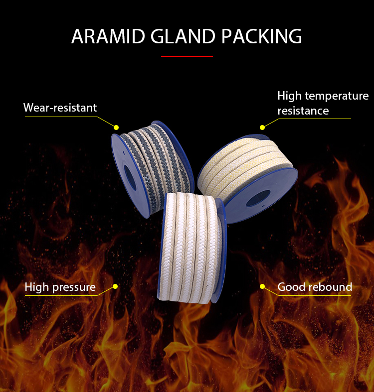 high quality aramid fiber kevlar gland packing