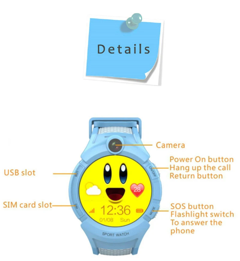 WiFi Location Child Smartwatch Sos Anti-Lost Monitor Tracker Baby Wristwatch Q360 Kids Smart Watch with Camera