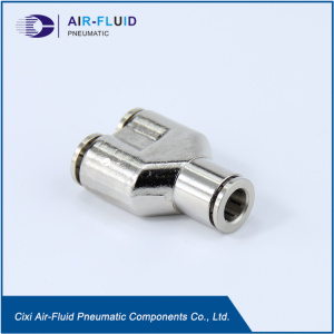 Air-Fluid Pneumatic Full Metal Y Type Connector