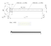 Precision Cutting punch DIN 9861 form D machining