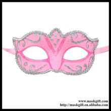 E002-PKS Wholesale Light Pink And Silver Carnival Masquerade Ball Masks