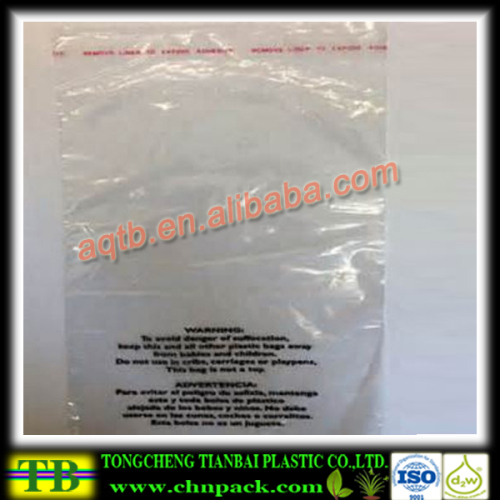 Self Sealing Bags With Warning Words