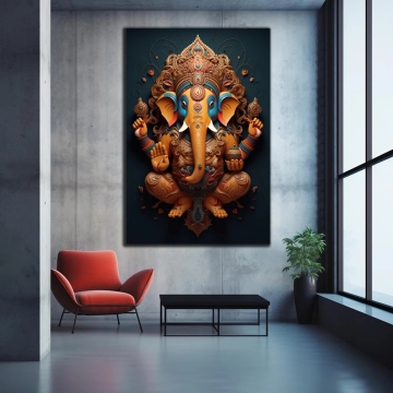 Religious Art: Hinduism, Shiva, Ganesha, Mythical Creatures, Goddess Wall Decorations - Canvas Posters and Painting