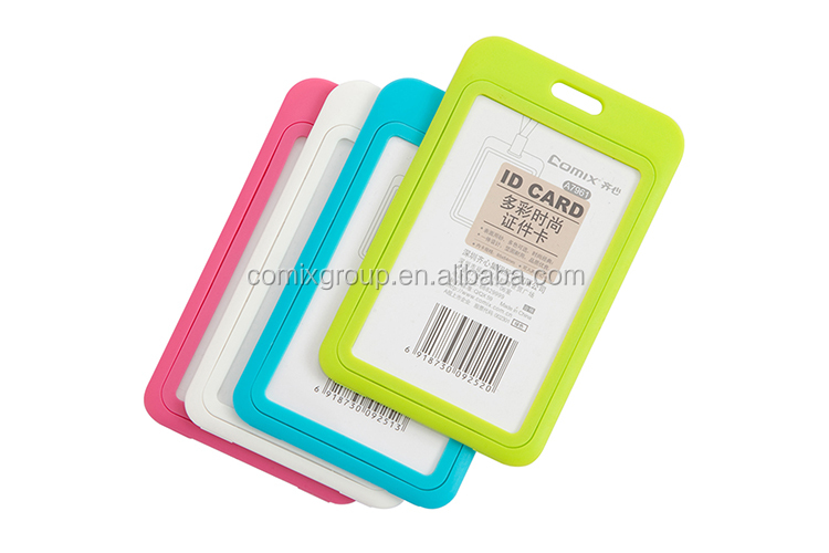 Comix Vertical Style Round Corner Colorful Fashion Id Card Badge Holder for Exhibition