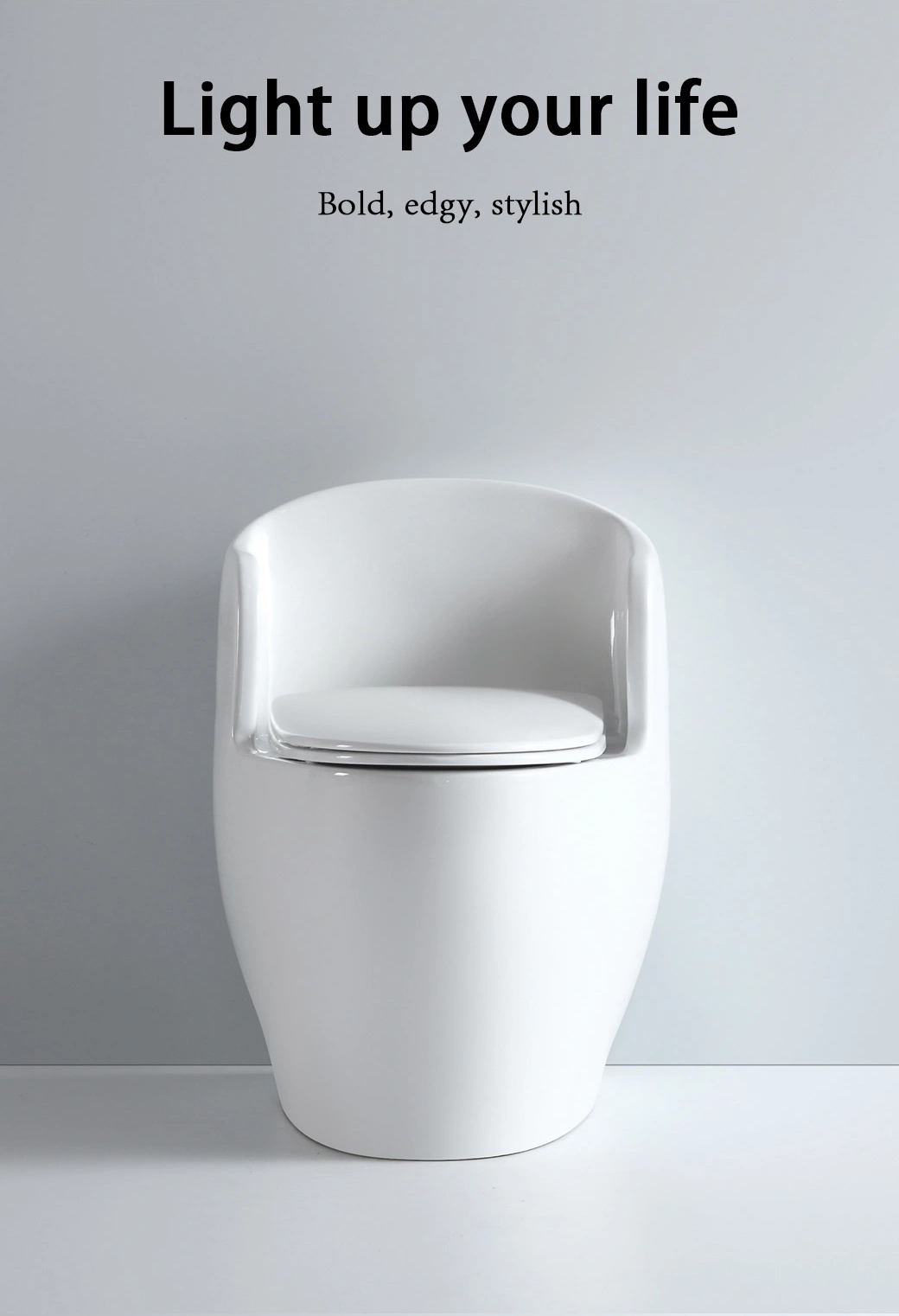 One-Piece Elongated Toilet with Siphon Flushing Sanitary Ware White Toilet