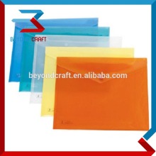 A4 size PP clear plastic document holder with snaps button lock