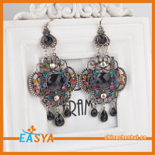 Nouveaux vêtements femme Antique boucles d'oreilles Chandelier argent