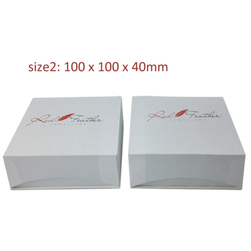 White cardboard jewelry display box