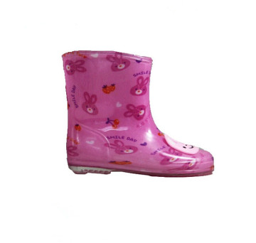 Chinese short transparent Cat Kids pvc rain boots