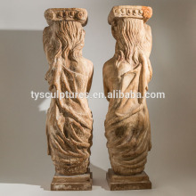 Antique small size ledge stone figure columns