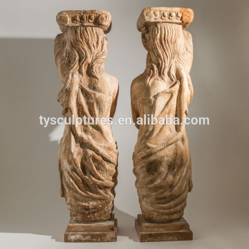 Antique small size ledge stone figure columns