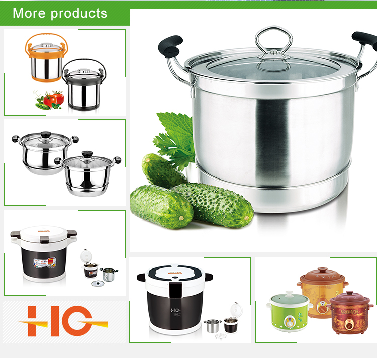 efficient stainless steel electric steam pot with 2 layers