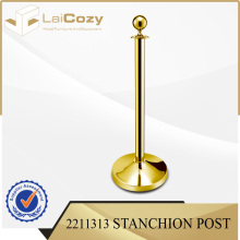 Titanium Gold Stainless Steel Hotel Used Post With Ball Top Crowd Control Stanchions