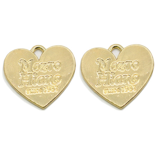 Wholesale 100Pcs Gold Color Love Heart Shape Charm Pendants For DIY Necklace Bracelet Jewelry Making Handmade Accessories