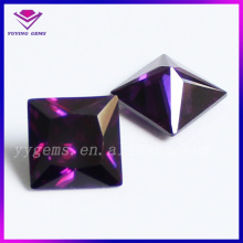 Dark Colored Square Princess Cut Cubic Zirconia Amethyst Gemstone
