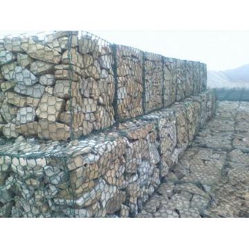 cesto di gabbione a rete esagonale per muro di pietra