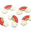 100pcs flache Rückseite bunte Wolke 7 * 23 * 45mm niedliche Harze Cabochon DIY Craft Decor Charms Kids Toy Decor Slime