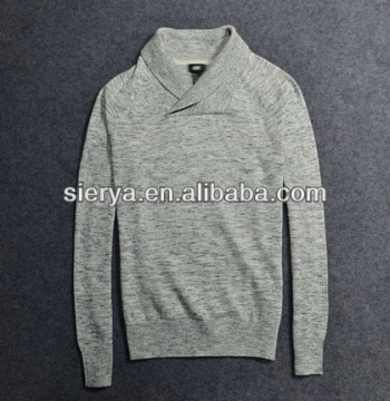 100%cotton men's shawl collar pullover