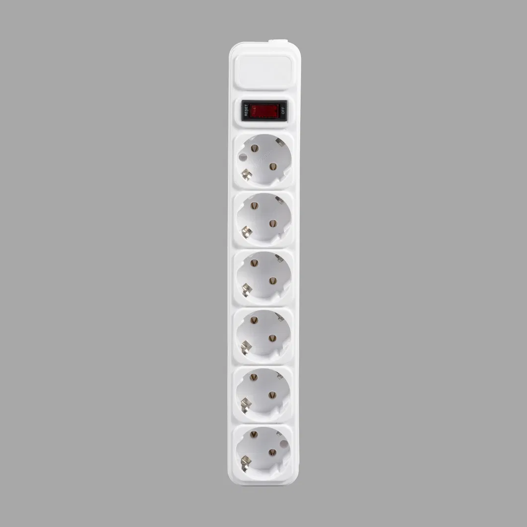 EU 6 Way German Extension Sockets with Switch with Surge Protect
