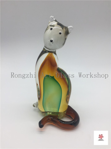 Sitting Cat Glass Sculpture