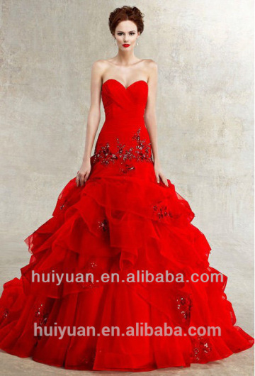 newest sweetheart backless beaded red wedding dresses robe de mariage