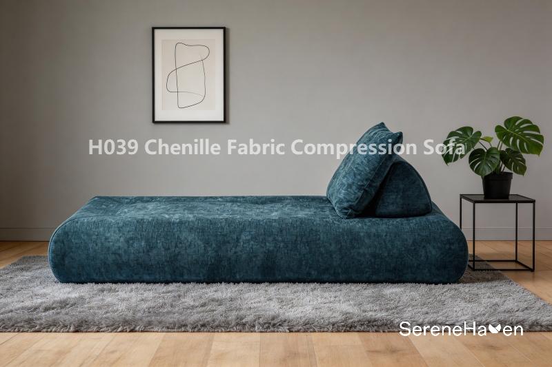 Sofa Mampatan Fabrik Chenille SereneHaven H039 yang diperakui untuk Hotel SereneHaven H039 SGS Certified Chenille Fabric Compression Sofa B2B Wholesale