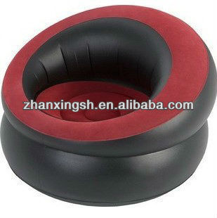 Top level flocked pvc chair inflatable,inflatable pvc chair