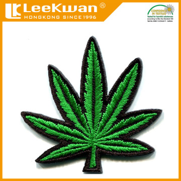 Green Leaf embroidery applique heat-cut border