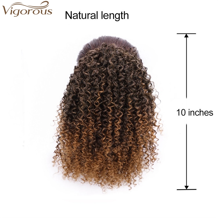 Wholesale Synthetic Short Drawstring Ponytail Messy Hairpieces Afro Kinky Curly Hair Extensions For Black White Women