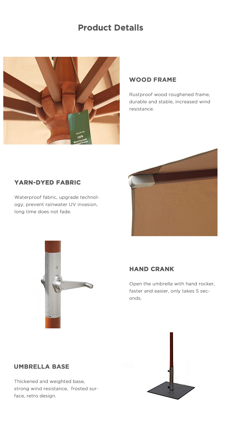 Ξύλινες Ομπρέλες OU3004-5 Wooden Umbrellas OU3004-5