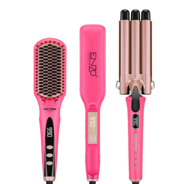 ENZO 3 Barrel Curler & Straightening Set