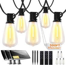 300FT sola light string LED light bulbs