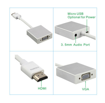 HDMI to Computer VGA audio converter