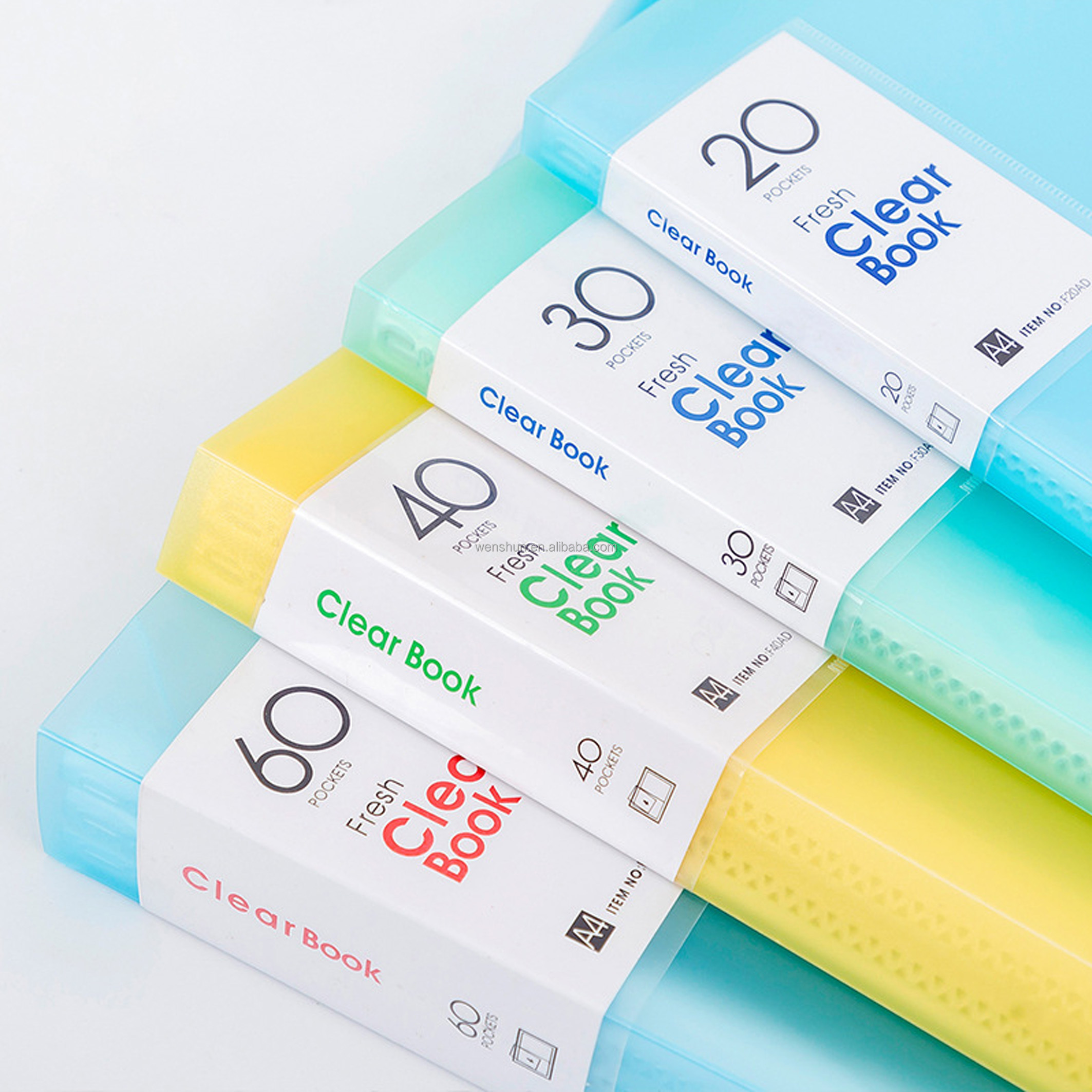 Presentation 20-60 Pockets A4 Display Clear Book File Folder Document Holder Document Folder Plastic Pockets File Folder
