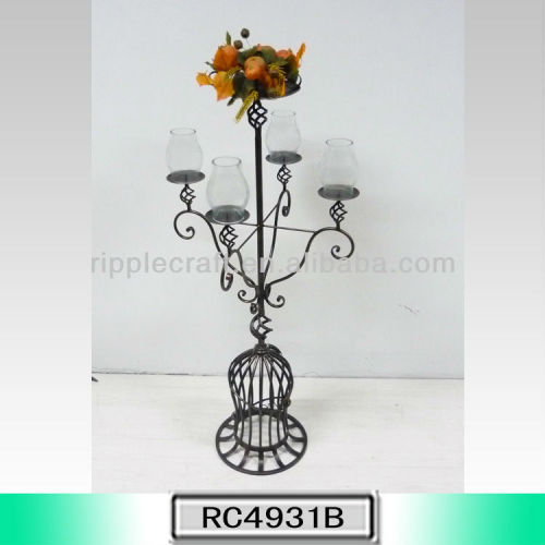 4 Arms antique iron candelabra for wedding centerpiece decoration