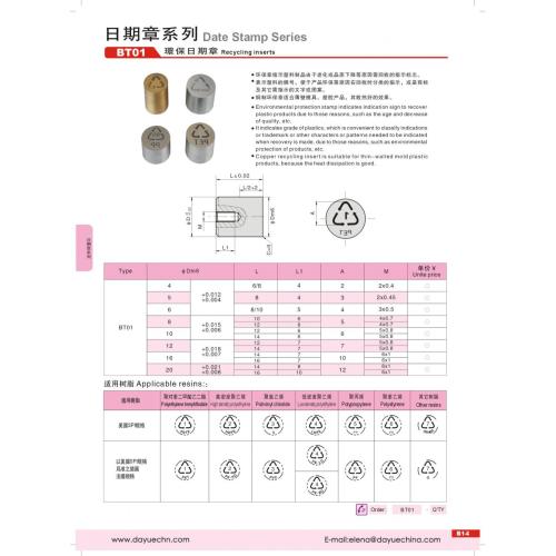 Le moule ISO9001 partie le cachet de date traditionnel de type carte