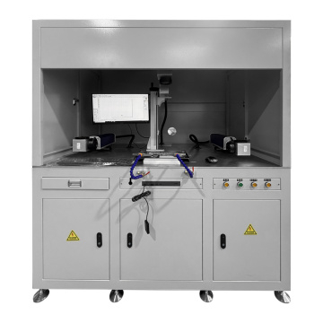 Semi-enclosed 3 in 1 MOPA Fiber Lasers Marking Machine for Three Sides Marking & Ablation