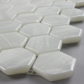 Milky Glass Mosaic White Bếp Showroom Nghệ thuật trang trí