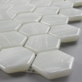 Milky Glass Mosaic White Kitchen Showroom Art Decoration